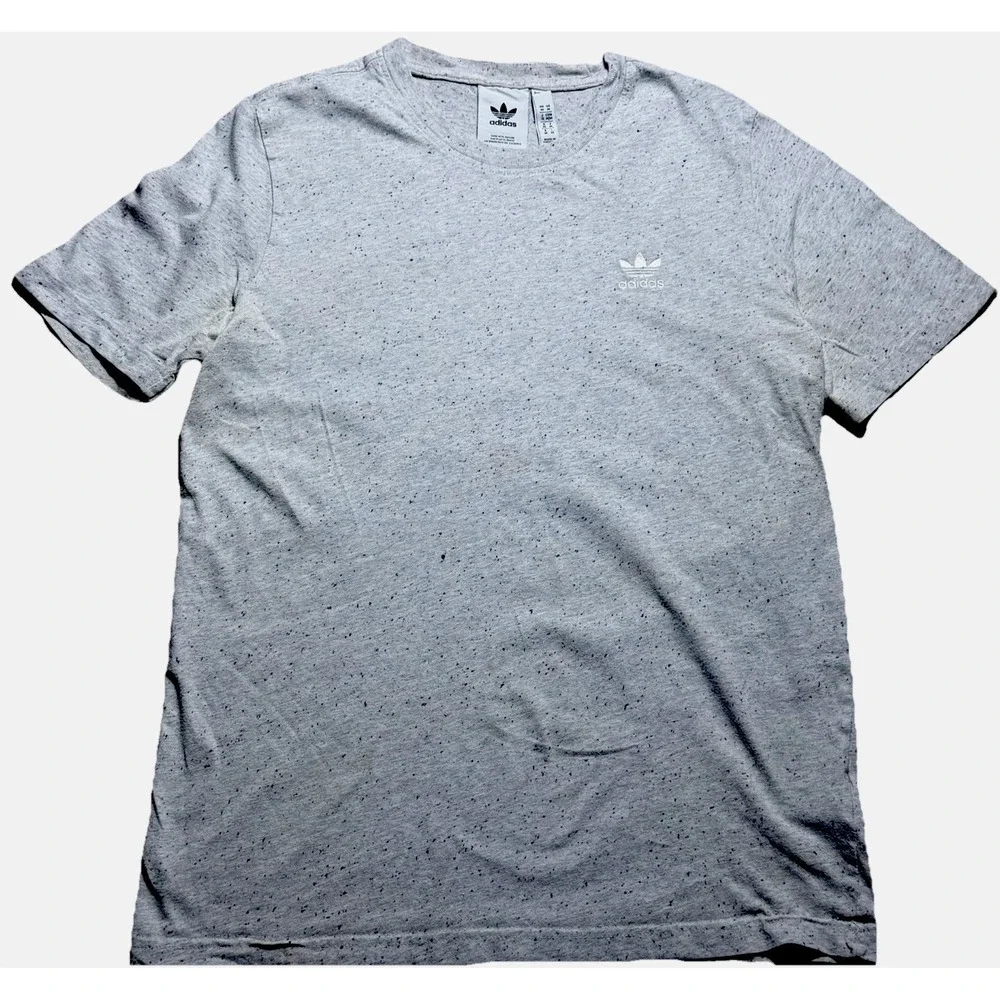 Adidas Originals Trefoil Shirt Medium Gray Speckled Paint Logo Tee